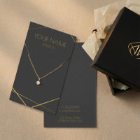 Geometric gold necklace or bracelet display card