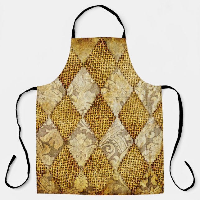 Geometric Gold: Retro Pattern Sophistication. Apron (Front)