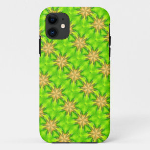 geometric gold stars on green case