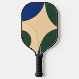 Geometric Gold Trim Abstract Pickleball Paddle