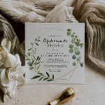 Geometric Gold Tropical Bridesmaids Brunch Shower Invitation<br><div class="desc">This geometric gold tropical bridesmaids brunch shower invitation is perfect for a simple wedding shower. The design features hand-painted beautiful green leaves,  adorning a gold geometric frame.</div>
