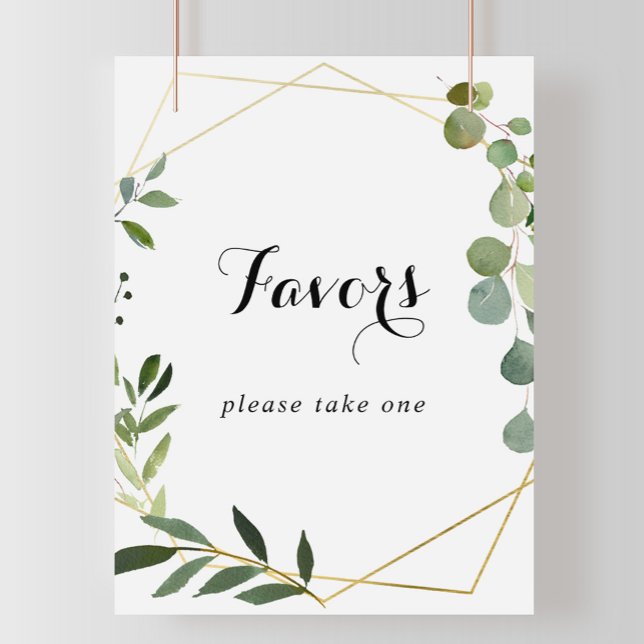 Geometric Gold Tropical Calligraphy Favours Sign (Creator Uploaded)
