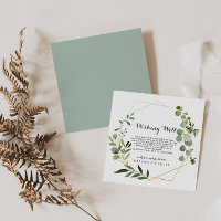 Geometric Gold Tropical Green Wedding Wishing Well