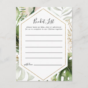 Geometric Gold Tropical Greenery Bucket List Cards