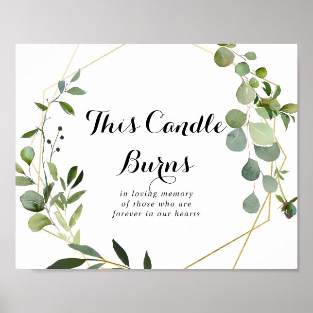 Geometric Gold Tropical This Candle Burns Sign (Front)
