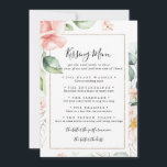 Geometric Gold Wedding Kissing Menu Game Card<br><div class="desc">This geometric gold wedding kissing menu game card is perfect for a modern wedding reception. The design features hand-painted botanical green and gold foliage with pink,  blush,  white flowers,  adorning an elegant geometric frame.</div>