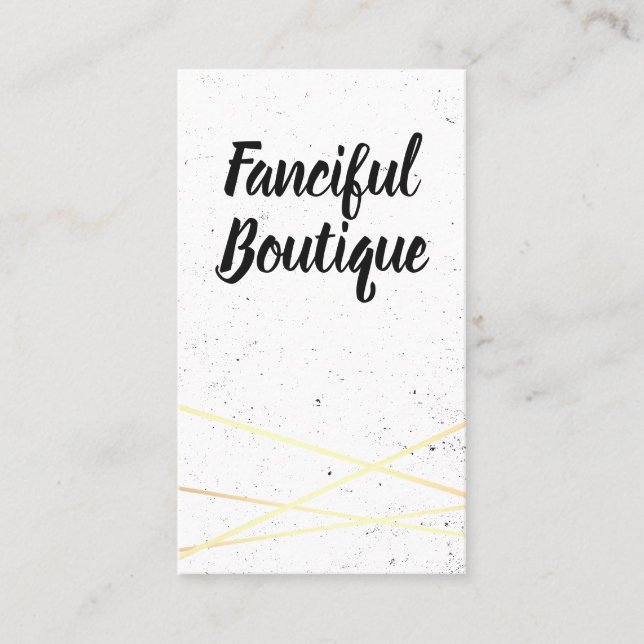 Geometric Gold White Foil Shine Business Card (Front)