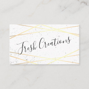 Geometric Gold White Foil Shine Business Card