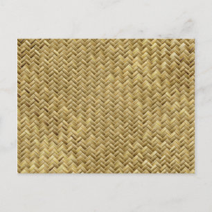 Geometric Golden Basketweave Graphic Pattern Postcard