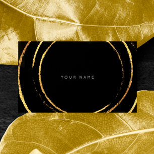 Geometric Golden Foil Circles Black Vip Business Card