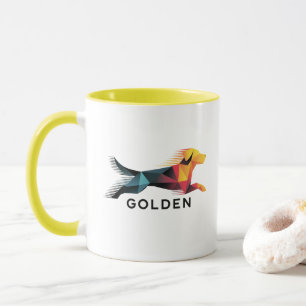 Geometric Golden Hound – Fire & Ice Mug