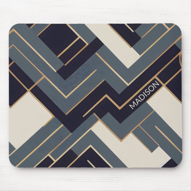 Geometric Golden illustration Mouse Mat (Front)