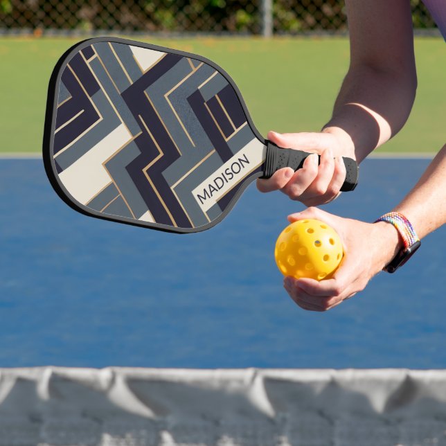 Geometric Golden illustration Pickleball Paddle (Insitu)
