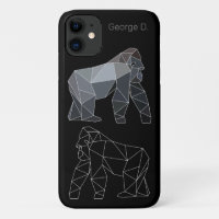 Geometric Gorilla Polygonal Animal With Name Tag