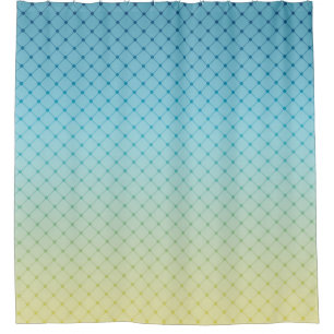 Geometric, gradient, Ombre, colourful, blue and ye Shower Curtain
