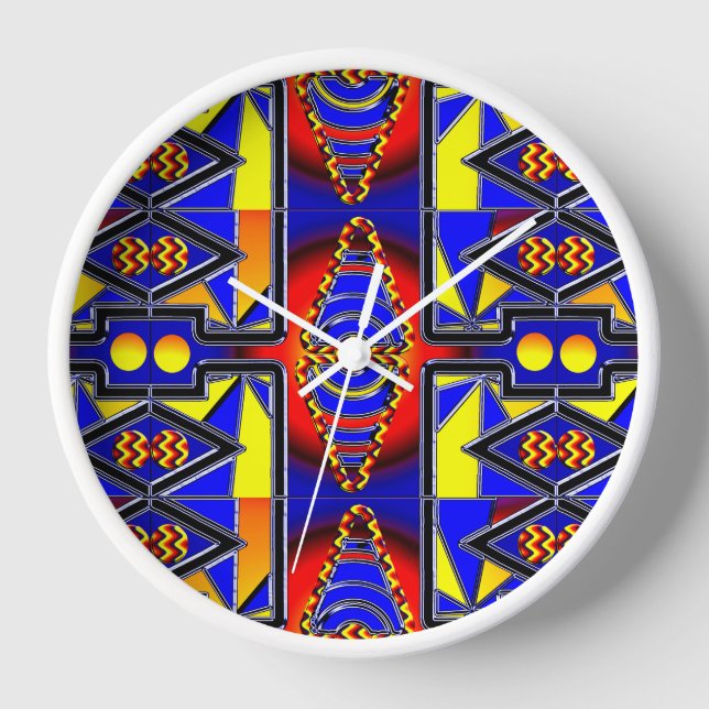 Geometric Gradient Pattern  Clock (Front)