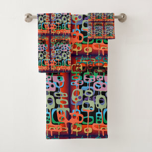 Geometric Graphic Motif Modern Trend  Bath Towel Set