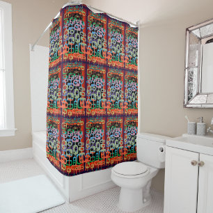 Geometric Graphic Motif Modern Trend Shower Curta Curtain