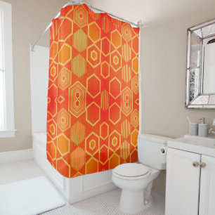 Geometric Graphic Motif Modern Trend Shower Curtain