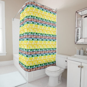 Geometric Graphic Motif Modern Trend Shower Curtain