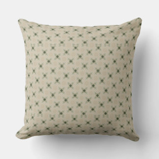 Geometric green and tan 20 inch throw pillow. cushion