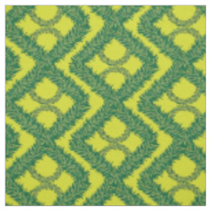 Geometric Green Garland Squares holiday pattern Fabric