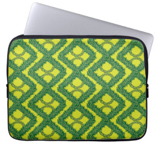 Geometric Green Garland Squares holiday pattern Laptop Sleeve