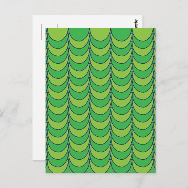 Geometric Green Half Circle Geometric  Postcard (Front/Back)