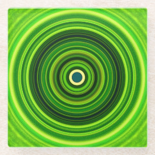 Geometric Green Mandala Design-64055 Glass Coaster
