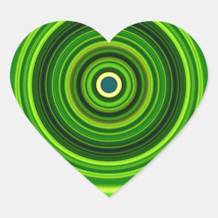Geometric Green Mandala Design-64055 Heart Sticker