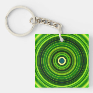 Geometric Green Mandala Design-64055 Key Ring