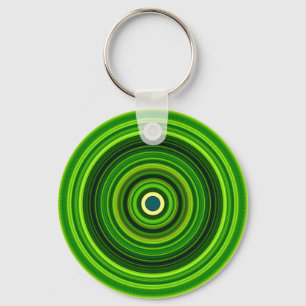 Geometric Green Mandala Design-64055 Key Ring