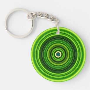 Geometric Green Mandala Design-64555 Key Ring
