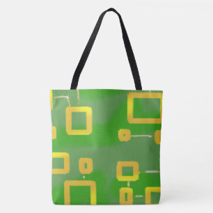 Geometric Green Martian Tote Bag