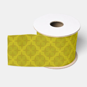 Geometric green olive art deco grosgrain ribbon