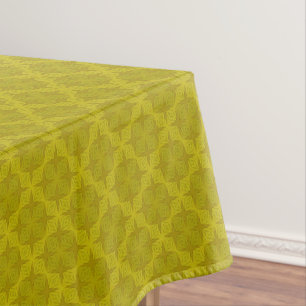 Geometric green olive art deco tablecloth