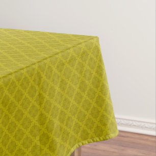 Geometric green olive art deco tablecloth