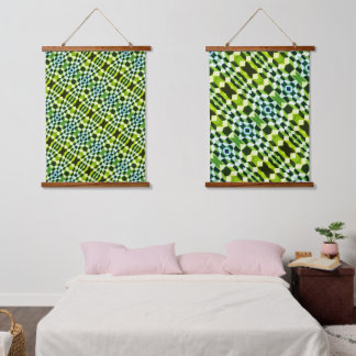 Geometric Green Pattern Abstract Modern Art Hanging Tapestry