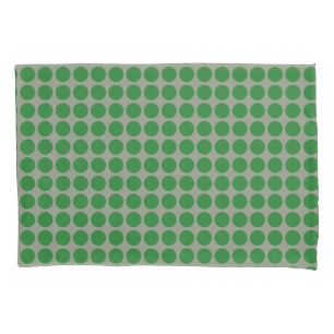 Geometric Green Polka Dots on any Colour Pillowcase