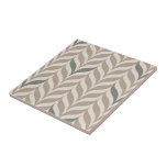 Geometric Green Taupe Decorative Leaf Pattern DIY Tile<br><div class="desc">A modern decorative ceramic tile in olive green and taupe leaf pattern for your home DIY projects like accent tiles, kitchen backsplash, bathroom shower wall and insets, fireplace surrounds, and framed tiles.</div>