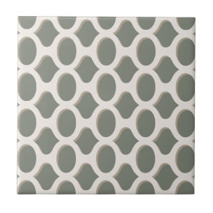 Geometric Green White Decorative DIY  Ceramic Tile