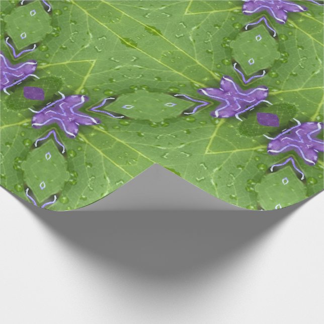 Geometric green with lavender wrapping paper (Corner)