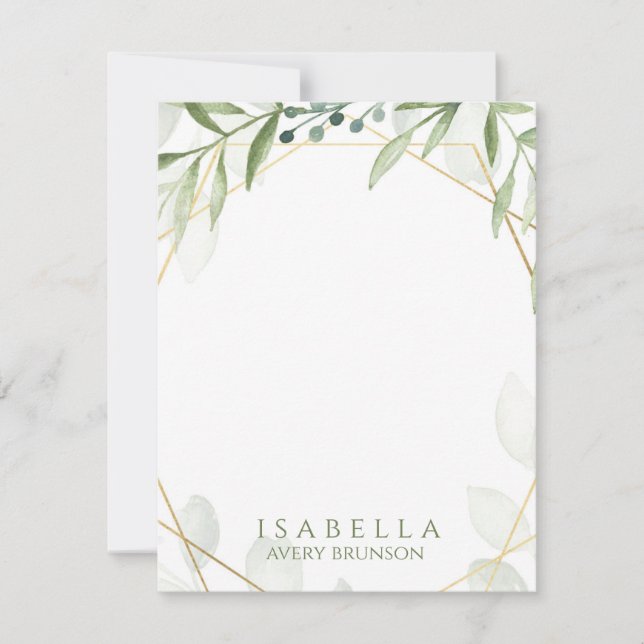 Geometric Greenery Card (Front)