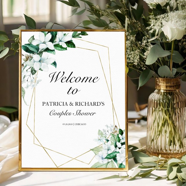 Geometric Greenery Couples Shower Welcome Sign (Creator Uploaded)