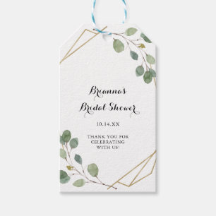 Geometric Greenery Eucalyptus Bridal Shower Gift Tags