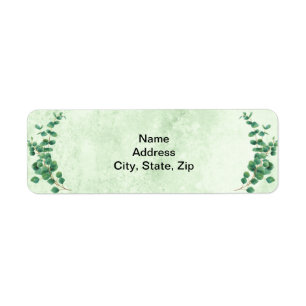 Geometric Greenery Eucalyptus Leaves Address Label