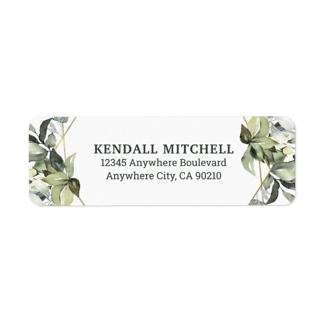 Geometric Greenery Modern Gold Succulent Wedding (Front)