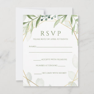 Geometric Greenery Reply Card