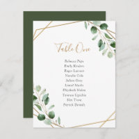 Geometric Greenery Wedding Table Seating Cards