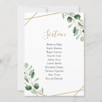 Geometric Greenery Wedding Table Seating Cards